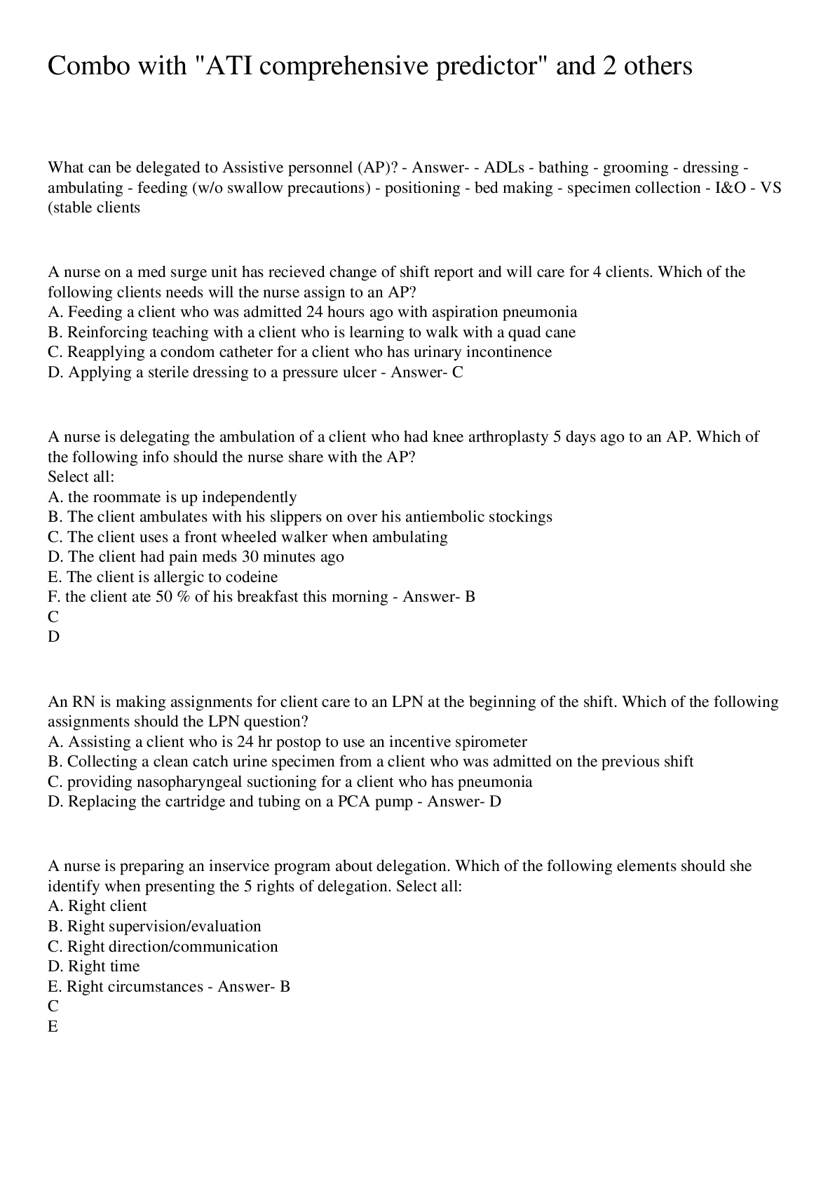 Preview image for Combo with "ATI comprehensive predictor" and 2 others